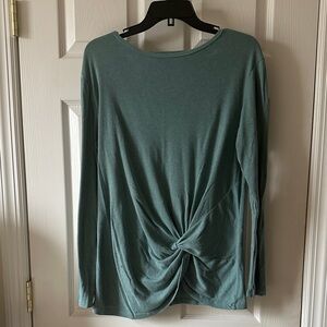 Elegant Green Twist Knot Top